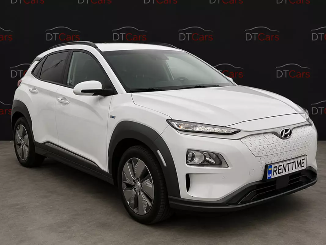 Hyundai Kona Premium Electric 2020 білий для прокату в Києві