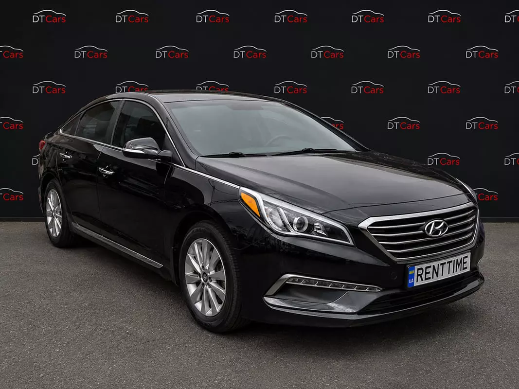 Hyundai Sonata 2017 чорний для прокату в Києві